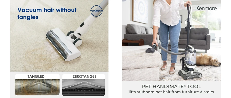 kenmore vs tineco vacuums pet hair 