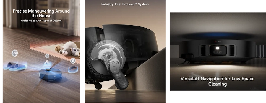 dreame robotic vacuum navigates using obstacle detection technologies