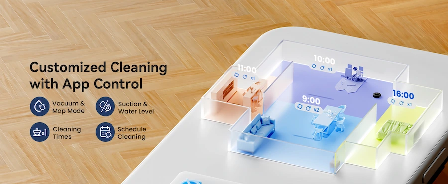 proscenic robotic vacuum app room schedule