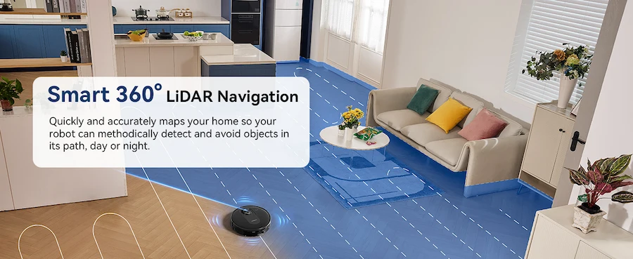 proscenic robotic vacuum navigate precisely in a living room 