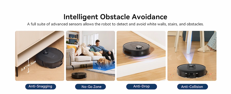 proscenic robotic vacuum detects obstacles 