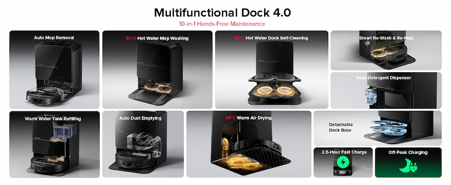 Roborock dock auto-washing and drying mop and other features