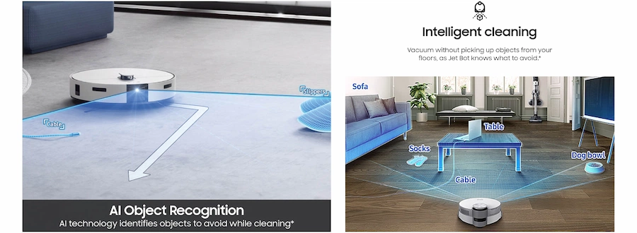samsung jet bot detects obstacles and avoids them
