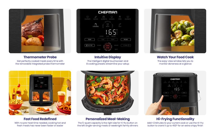 chefman air fryer cooking 