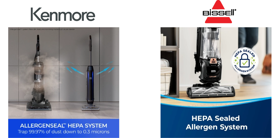 Kenmore vs Bissell vacuums filtration 